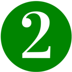 Green circular button with the number "2," symbolizing the second advantage of homeownership in financial education and real estate benefits.