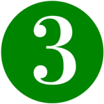 Green circle with the number three, symbolizing key advantages of homeownership in real estate.
