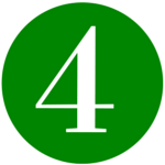 Green circle with the number four, symbolizing the four key advantages of homeownership discussed in the article about real estate benefits.