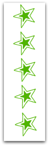 Green stars representing positive testimonials and reviews for real estate services, emphasizing credibility and consumer trust in Zillow.