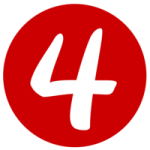 Red circular icon featuring the number 4, symbolizing mortgage loan aspects related to credit reports and lending guidelines.