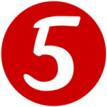 Red circle with the number 5, symbolizing important aspects of credit reports relevant to mortgage approval processes.
